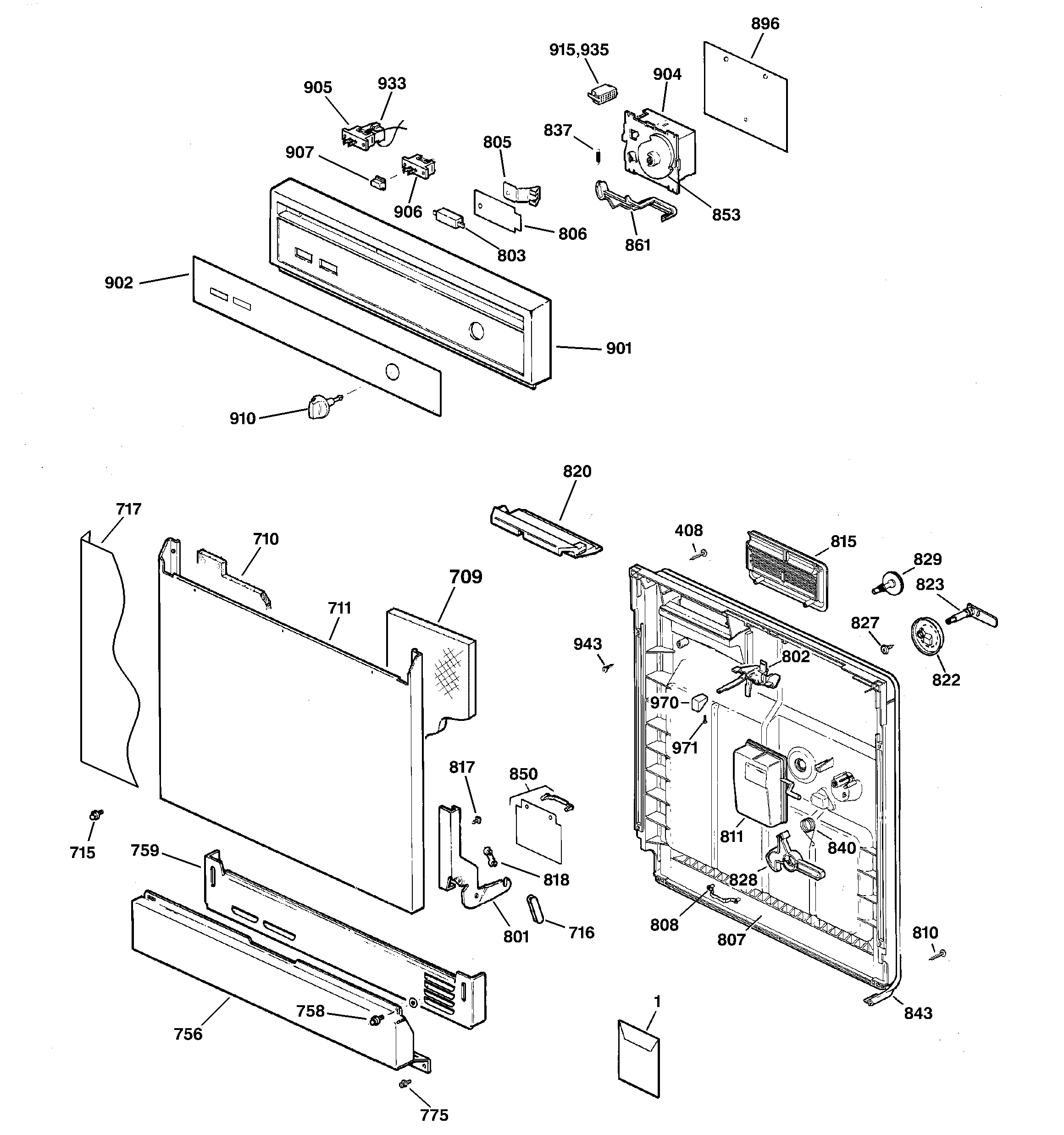 ESCUTCHEON & DOOR ASSEMBLY