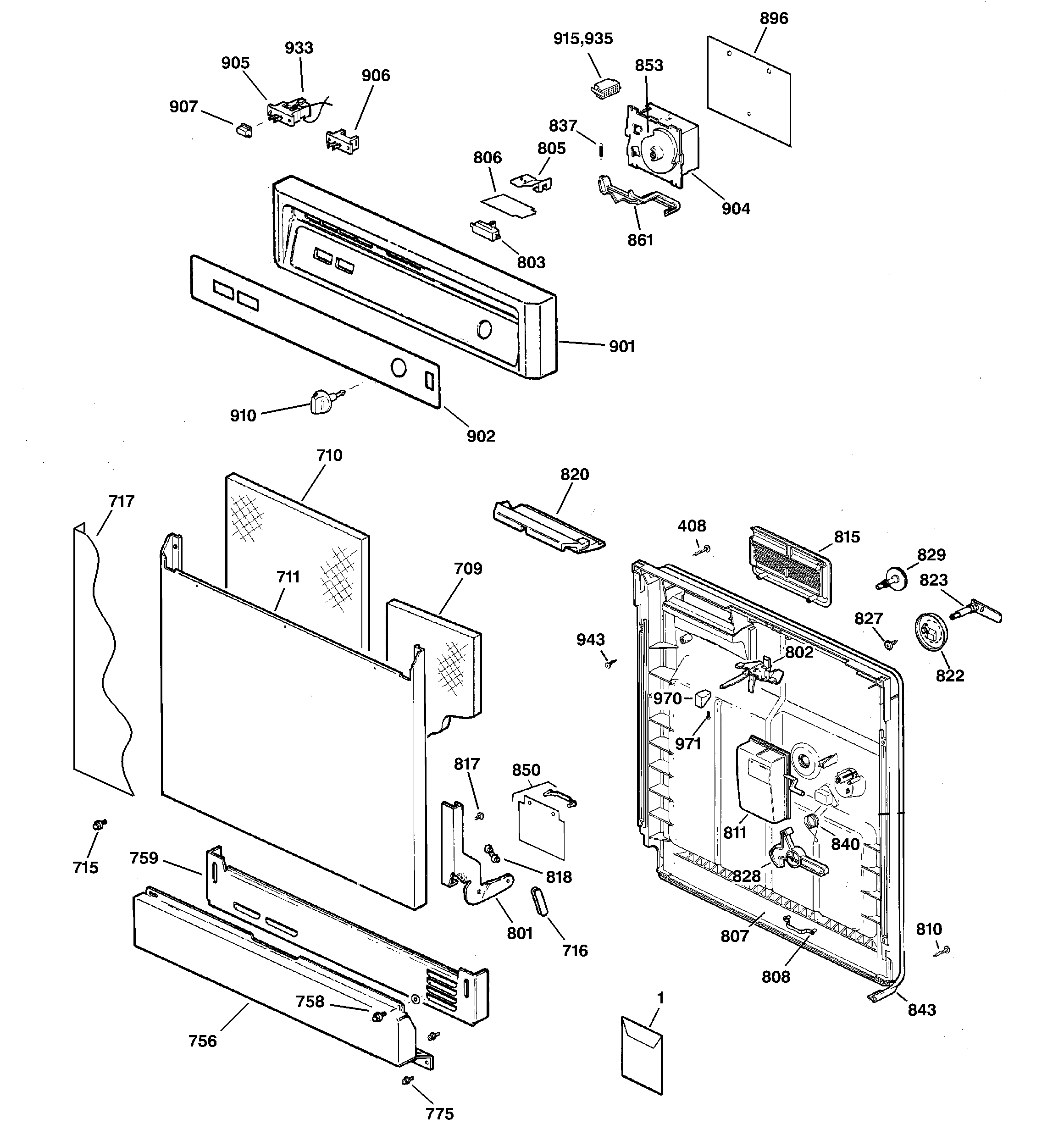Escutcheon & door assembly