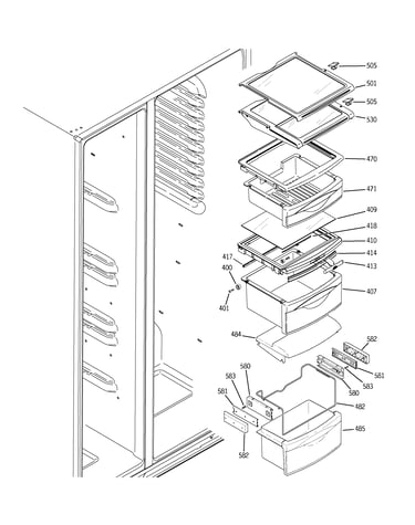 Fresh food shelves