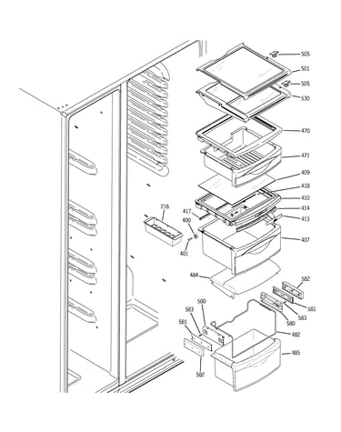 Fresh food shelves