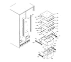 GE GSS25IFPEBB fresh food shelves diagram