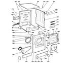 GE DSKP333EC0WW backsplash, cabinet & front panel diagram