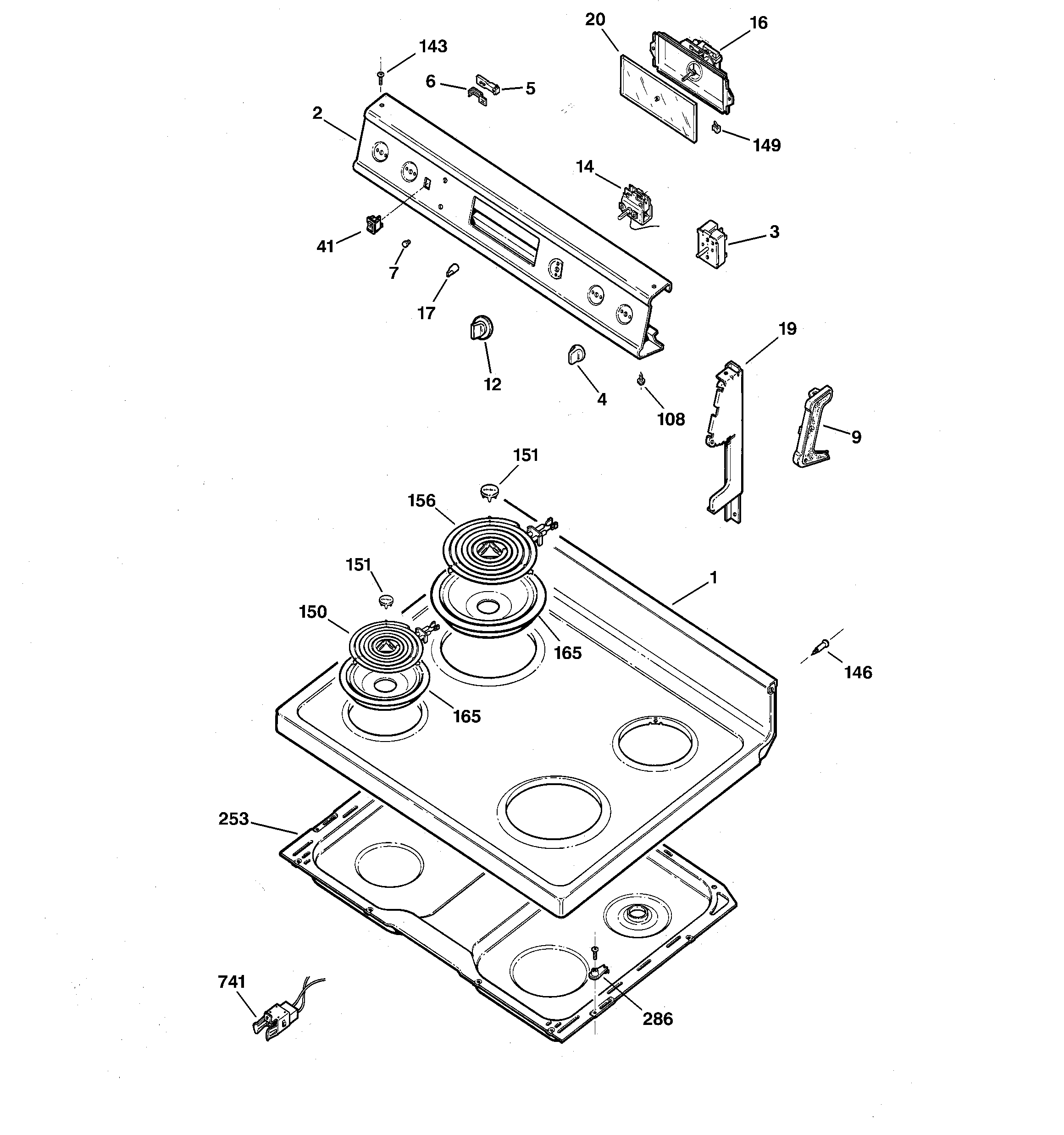 CONTROL PANEL & COOKTOP