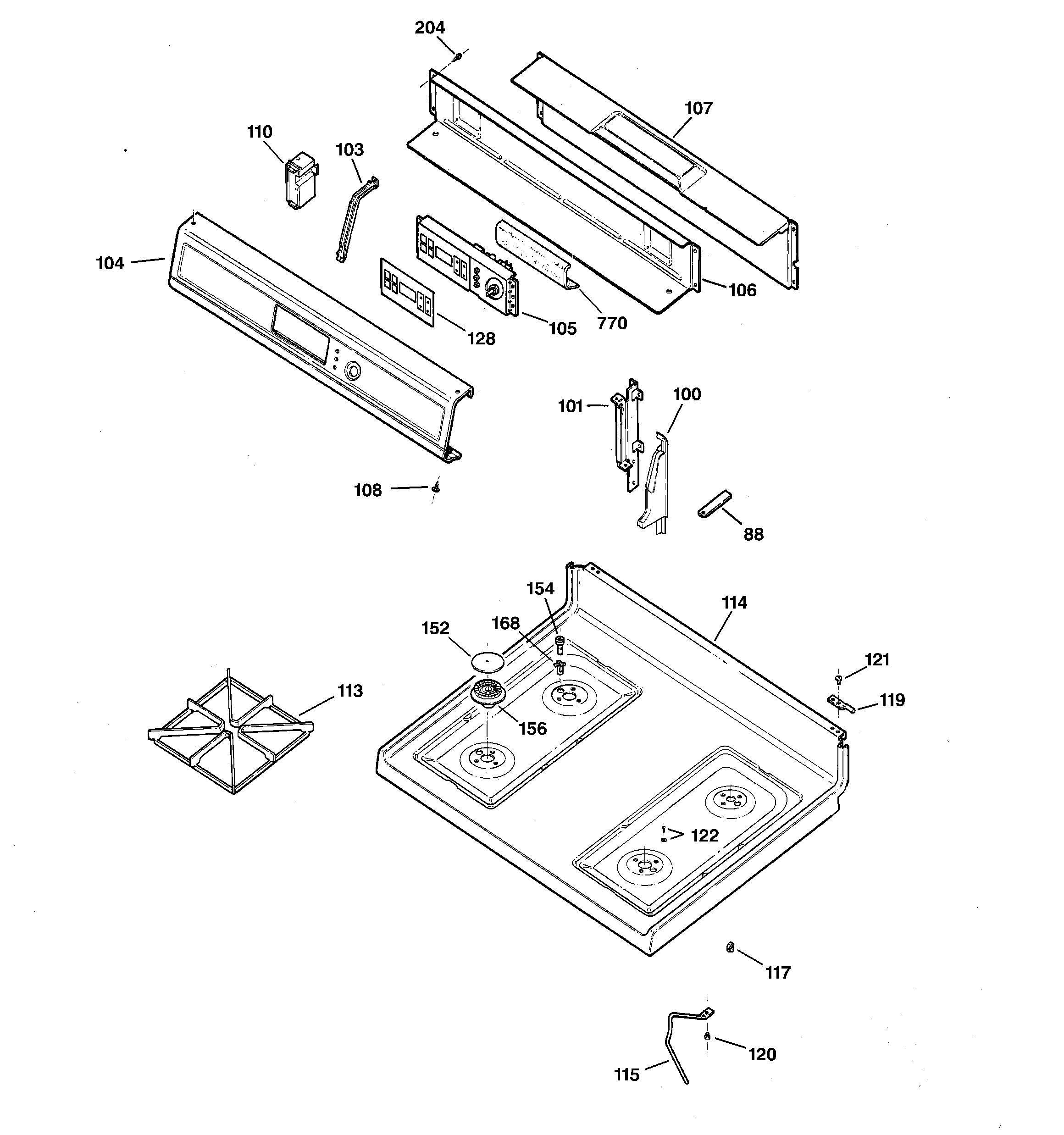 CONTROL PANEL & COOKTOP