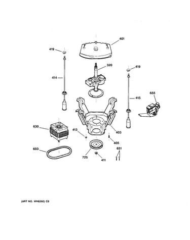 Suspension, pump & drive components
