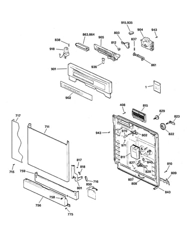 Escutcheon & door assembly