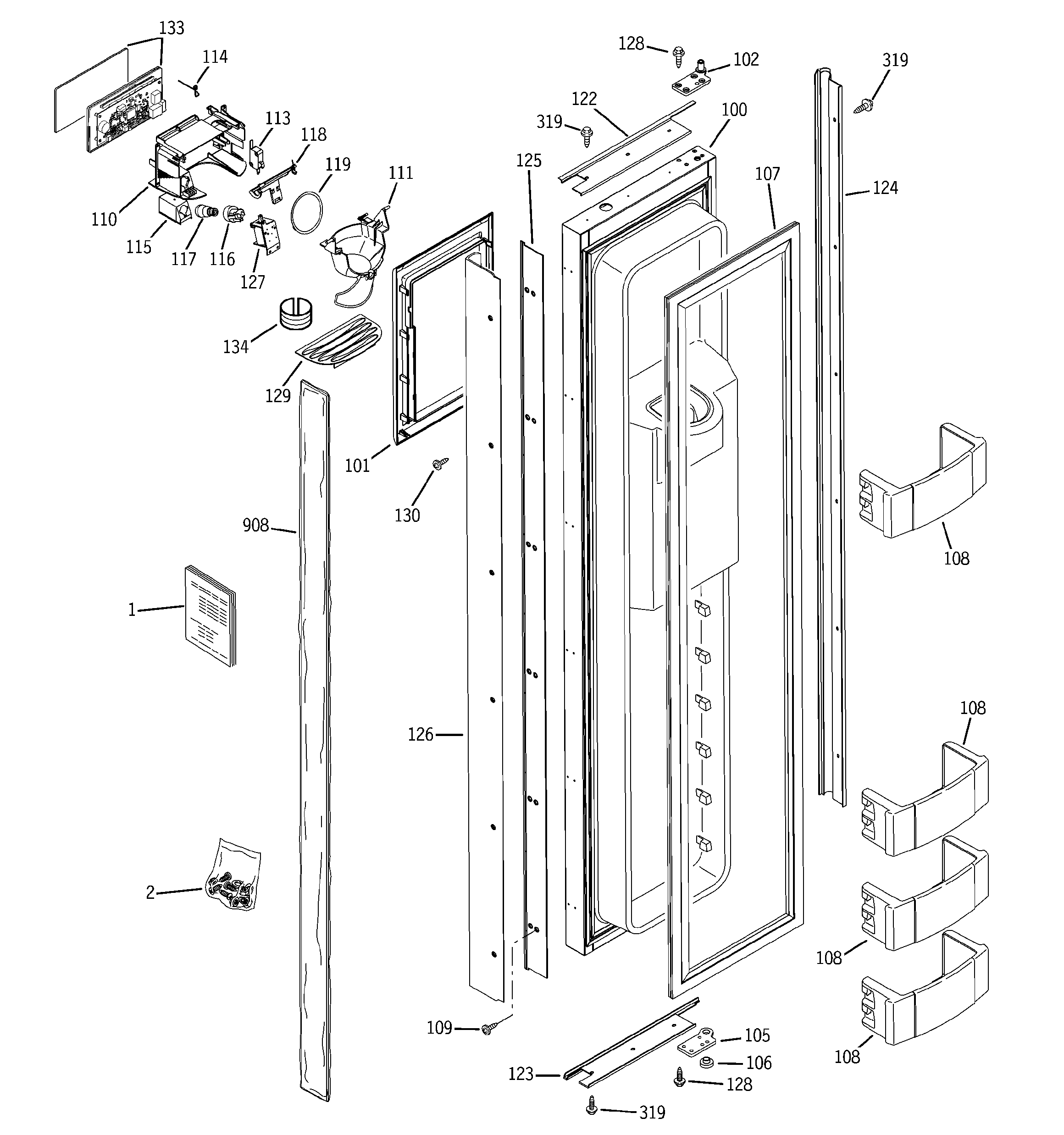 Freezer door