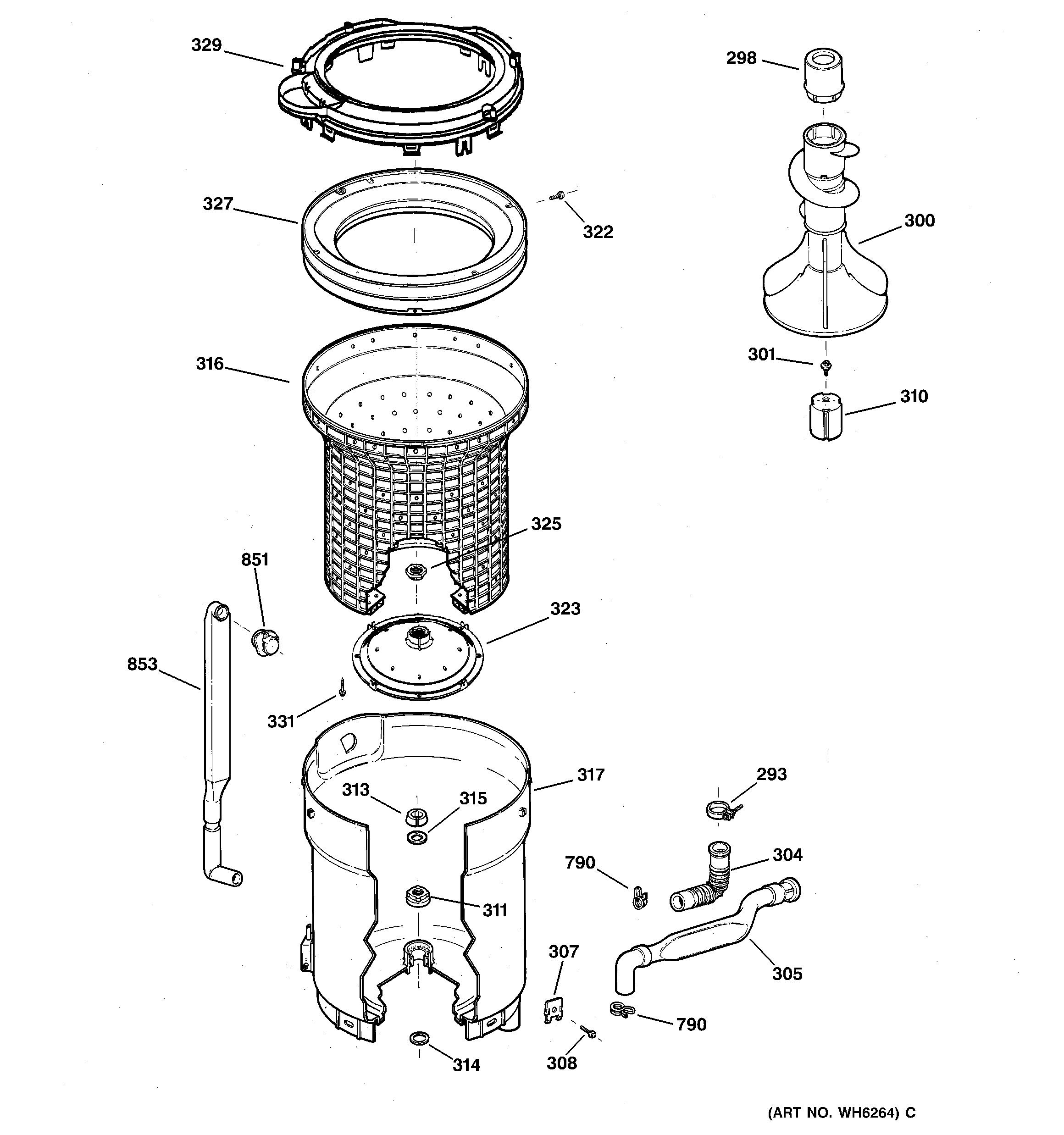 TUB, BASKET & AGITATOR