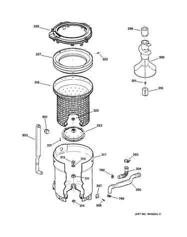 Tub, basket & agitator