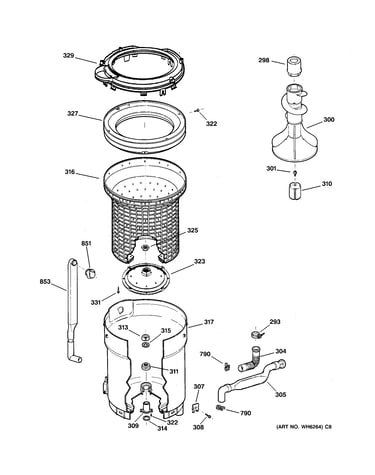 Tub, basket & agitator