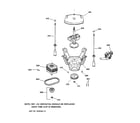 GE WNCD2050A1WC suspension, pump & drive components diagram