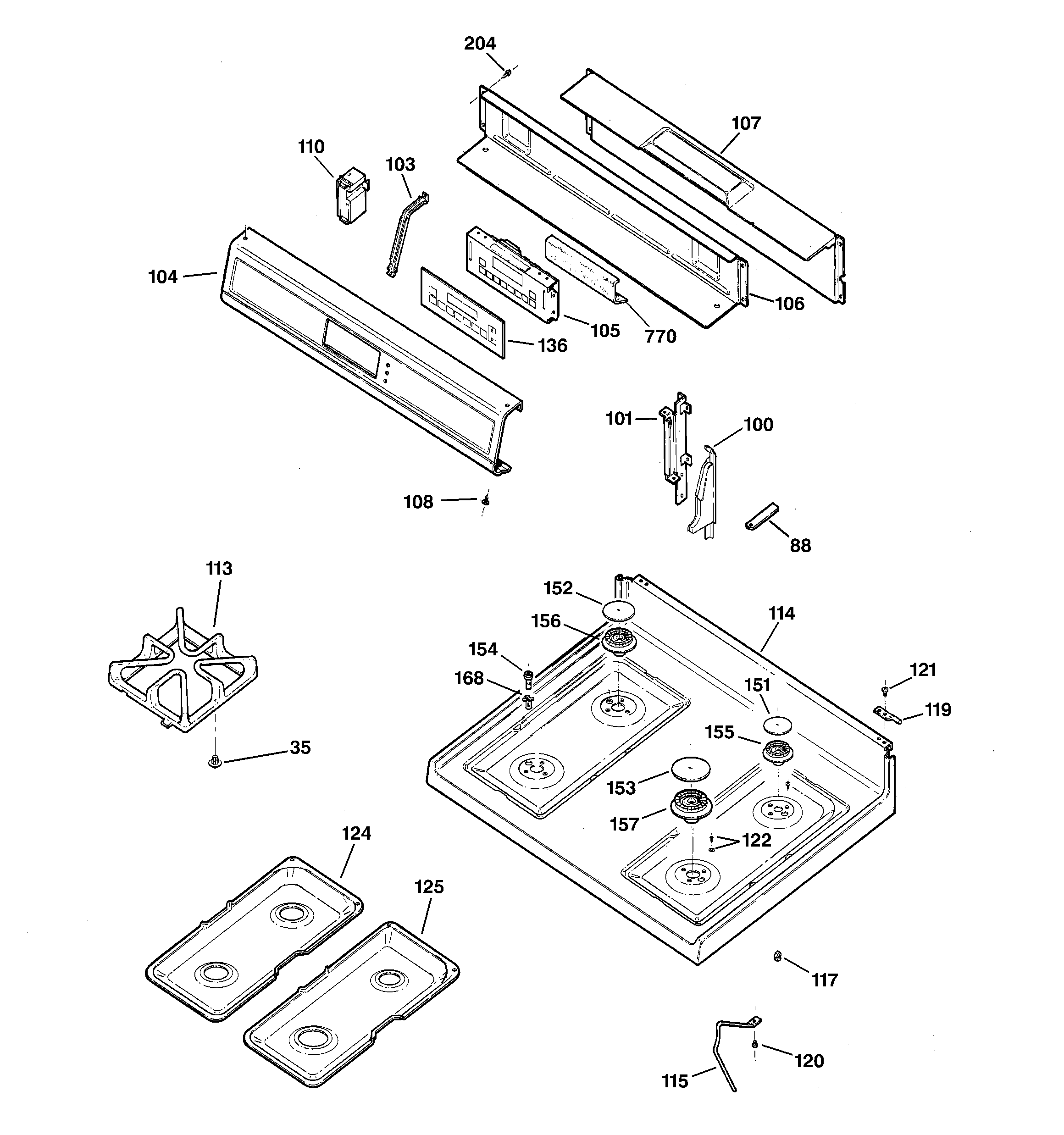 CONTROL PANEL & COOKTOP