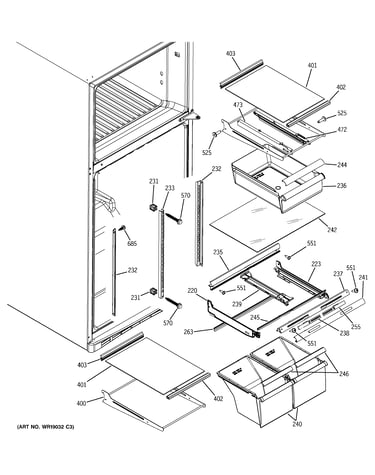 Fresh food shelves