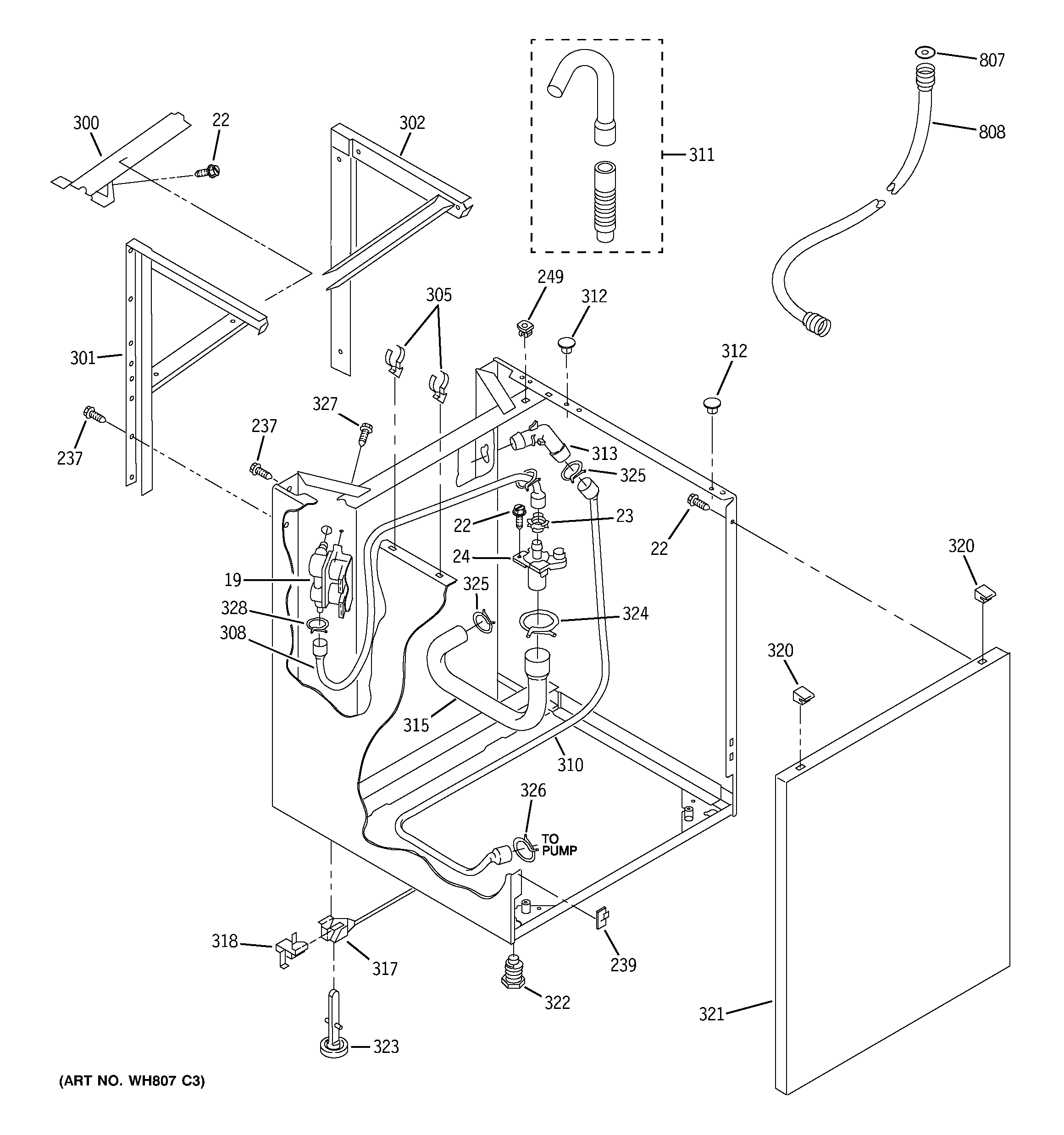 Washer cabinet & dryer support