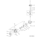GE WSM2420D0CC brake, clutch, gearcase, motor & pu diagram