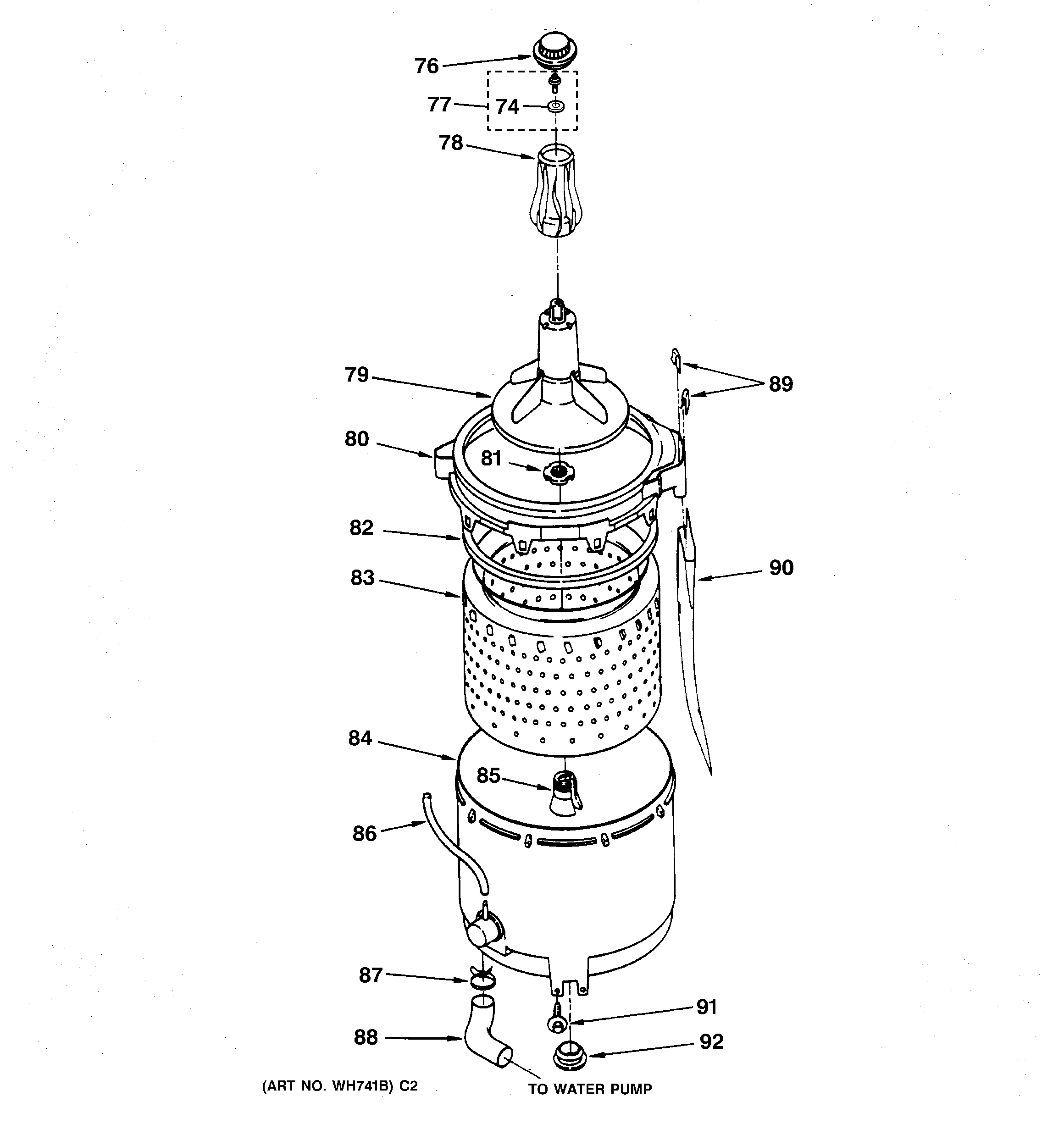 Agitator, basket & hub