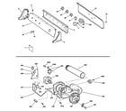 GE DHDRR48GE0WW backsplash, blower & motor assembly diagram