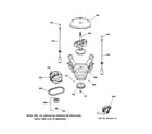 GE WDSR2080D4WW suspension, pump & drive components diagram