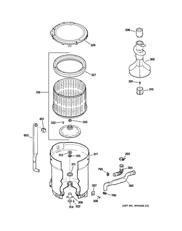 Tub, basket & agitator