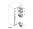 GE PSR26MSPBSS freezer shelves diagram