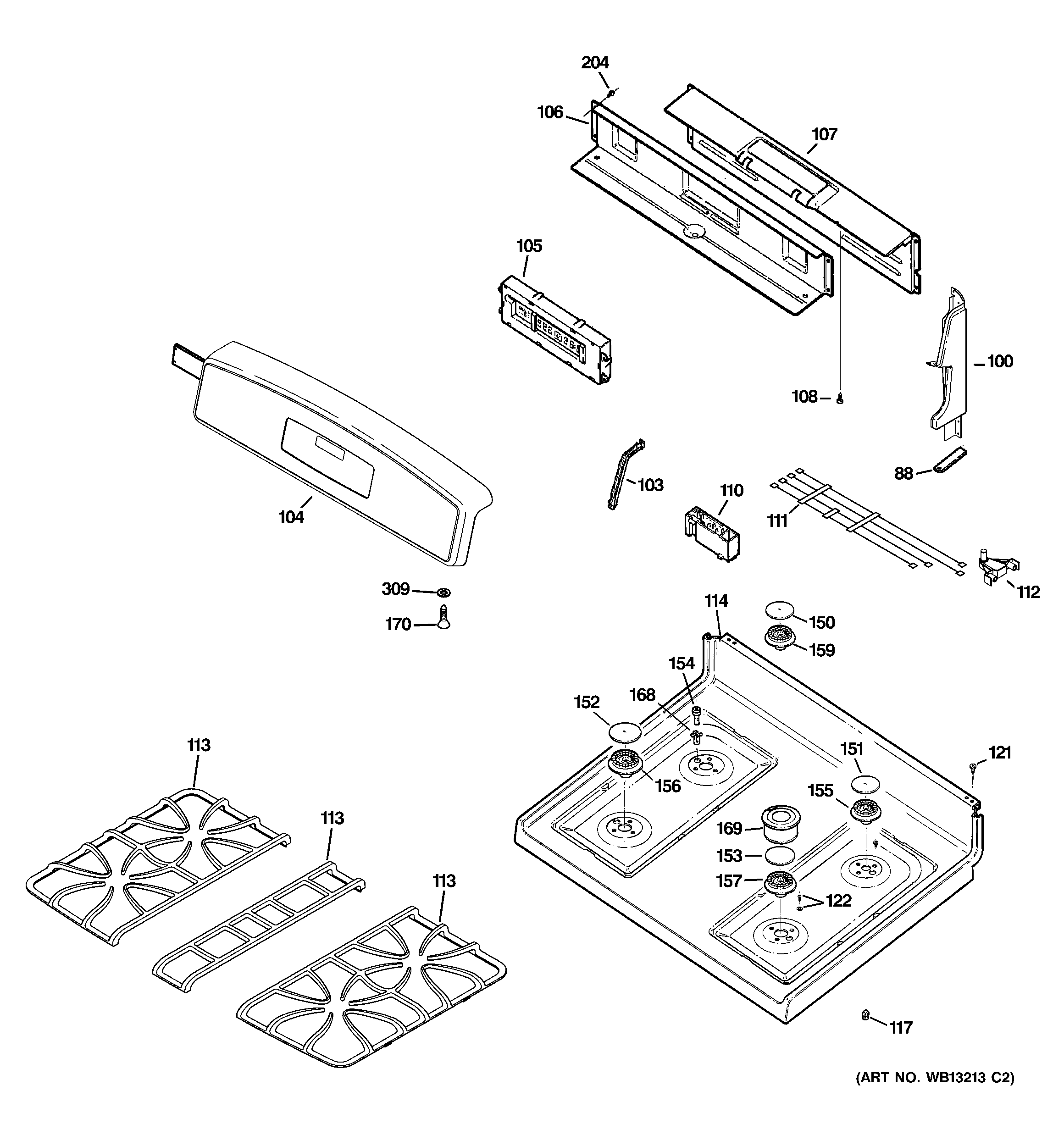 Control panel & cooktop
