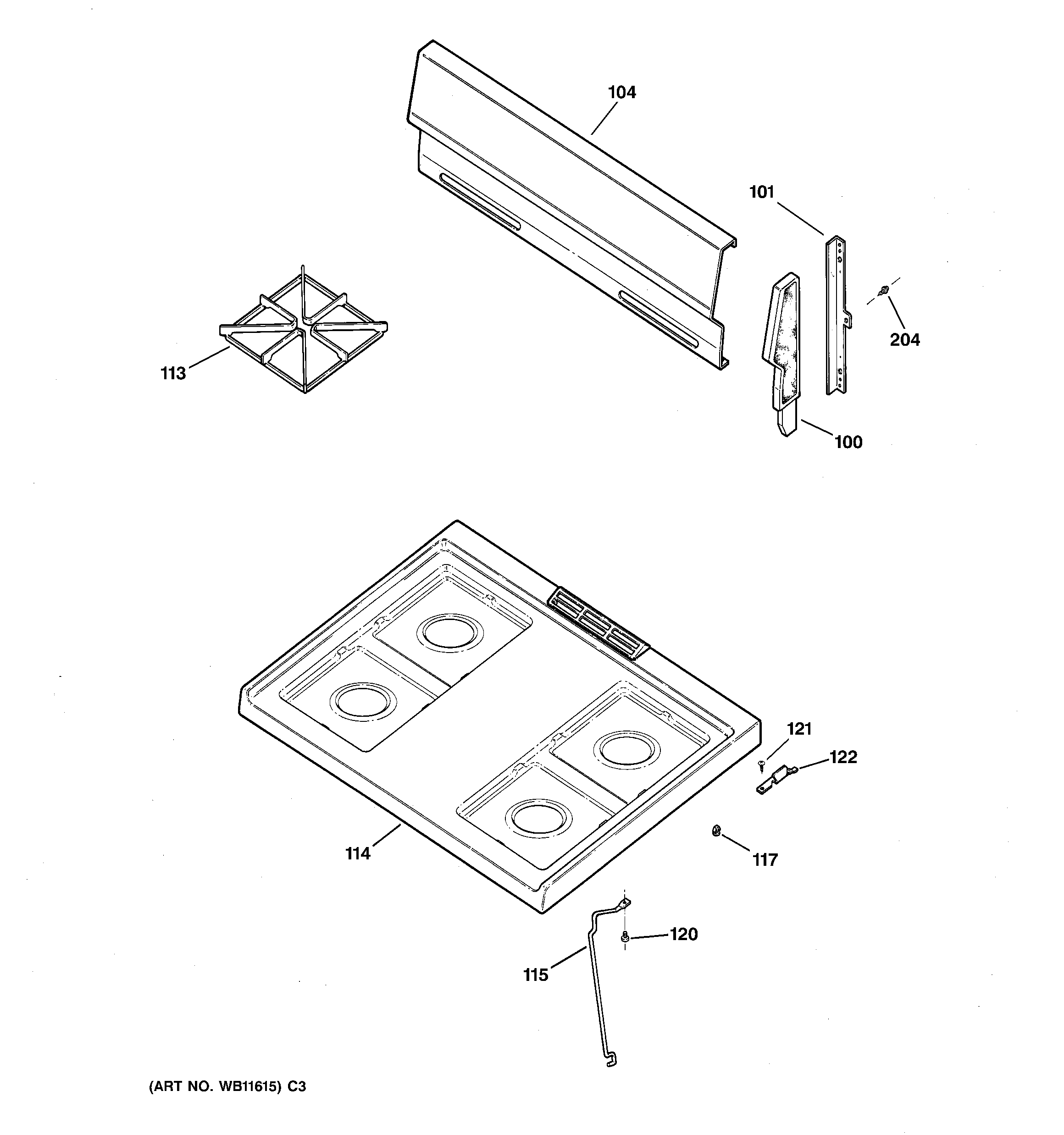 CONTROL PANEL & COOKTOP