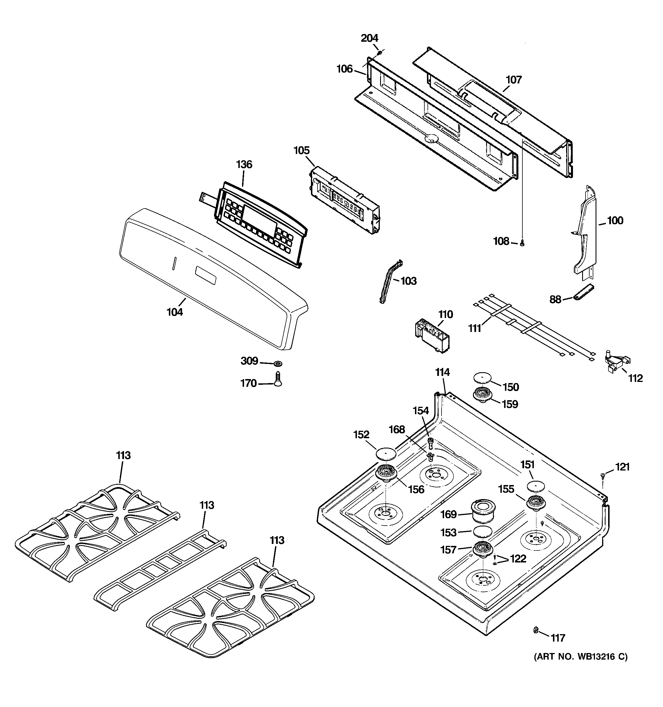 Control panel & cooktop