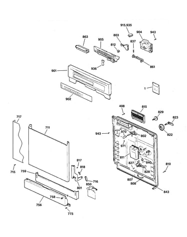 Escutcheon & door assembly