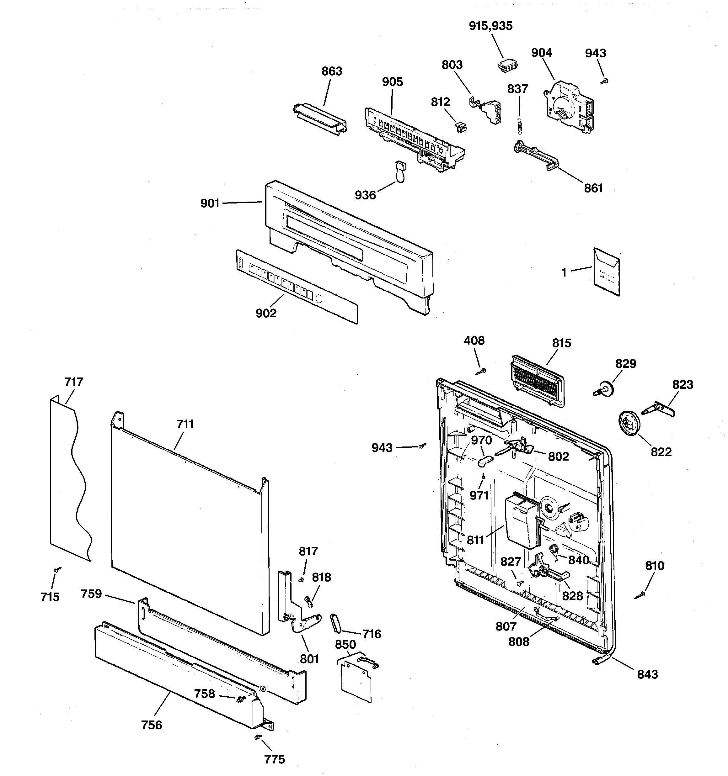 Escutcheon & door assembly