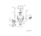 GE WNRD2050D1WW suspension, pump & drive components diagram