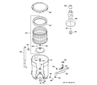 GE WPRB9110D1CC tub, basket & agitator diagram