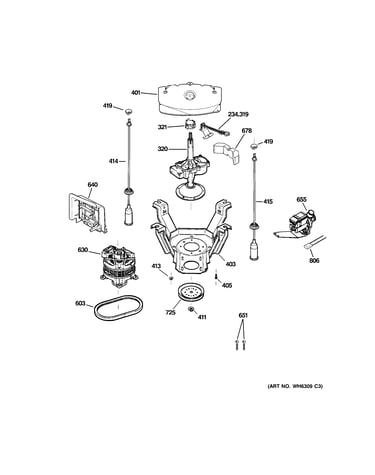 Suspension, pump & drive components
