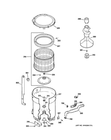 Tub, basket & agitator