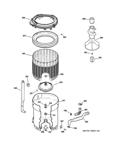 Tub, basket & agitator