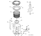GE S5100D1WW tub, basket & agitator diagram