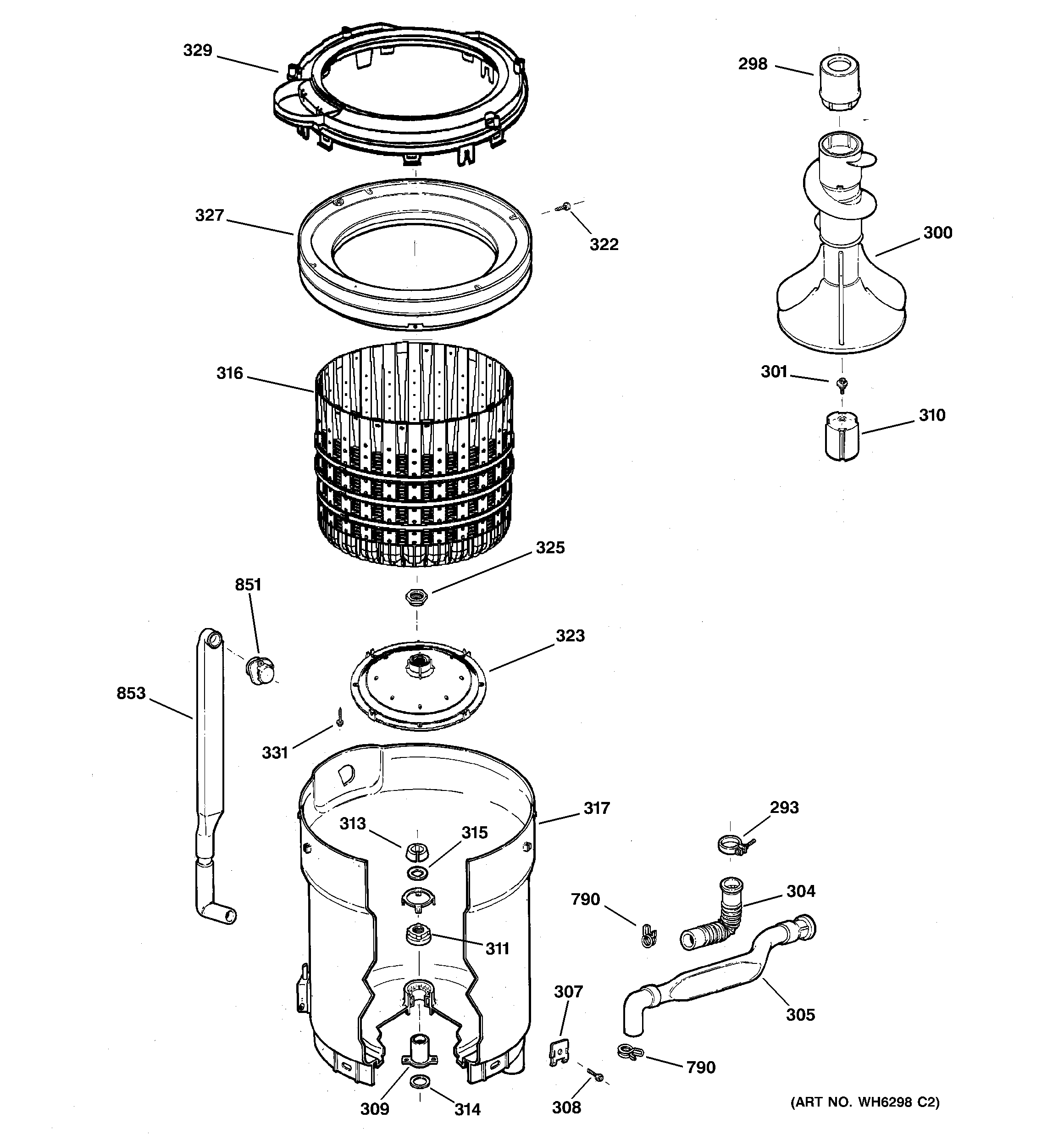 Tub, basket & agitator