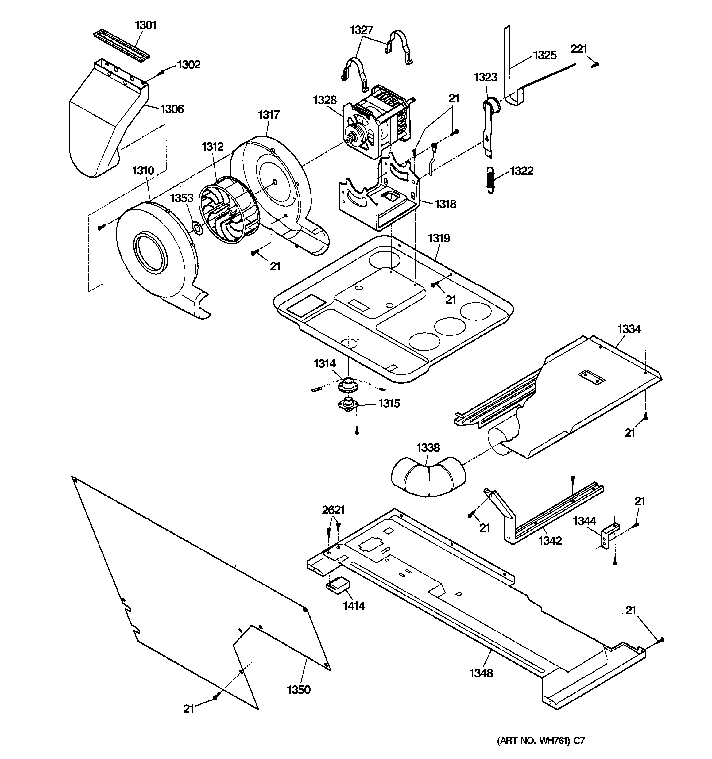 Dryer motor, blower & belt