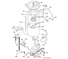 GE WSM2700WAWAA washer motor & tub diagram