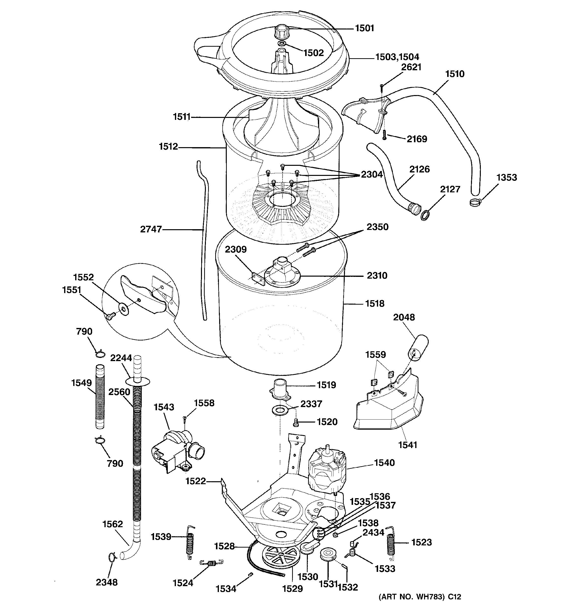 Washer motor & tub