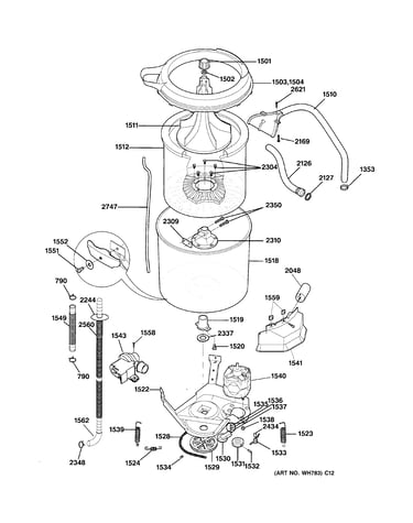 Washer motor & tub