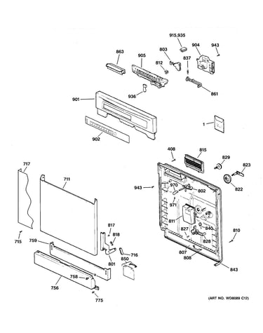 Escutcheon & door assembly