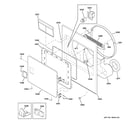 GE DVL223EB6WW front panel & door diagram