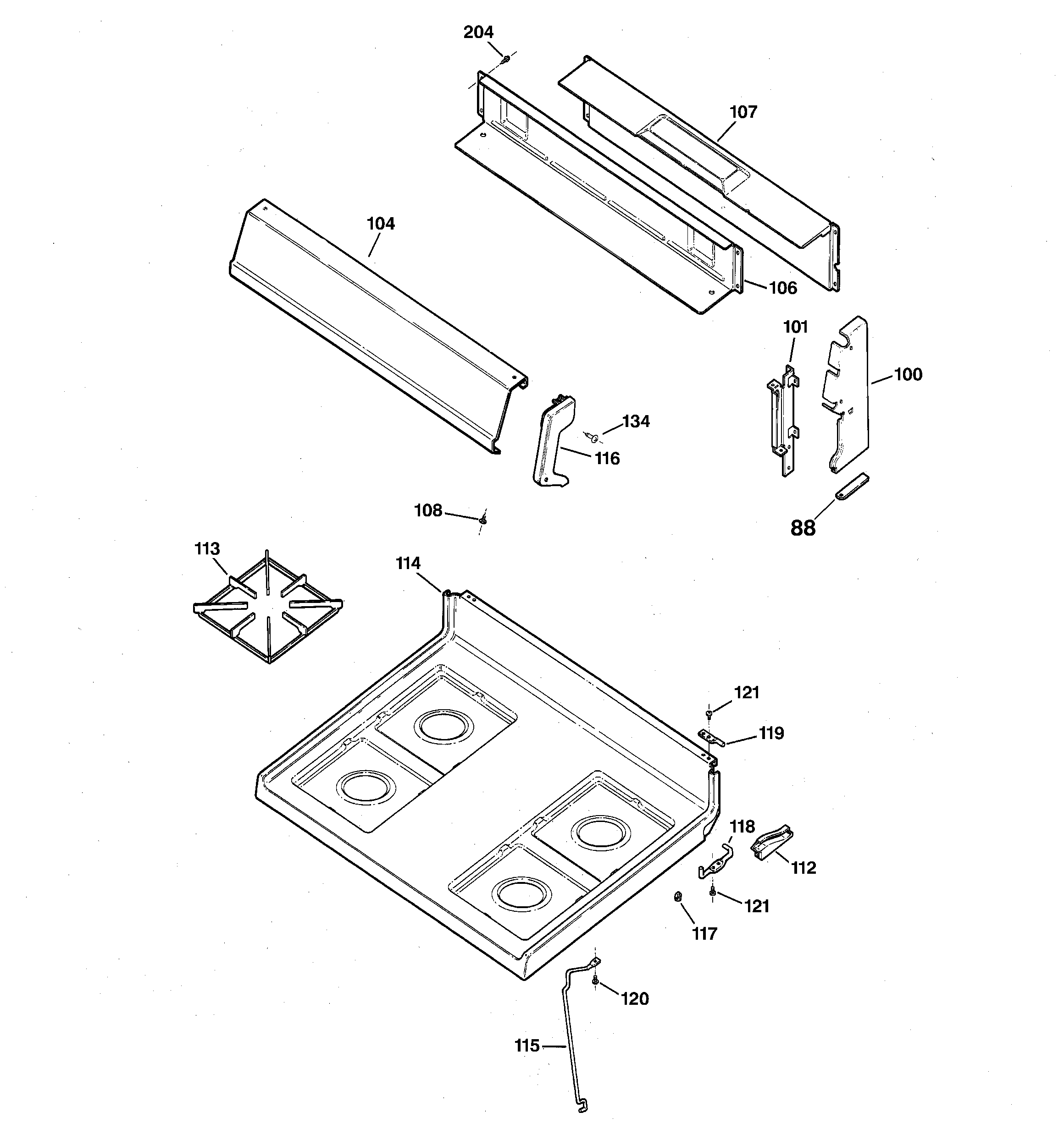 CONTROL PANEL & COOKTOP