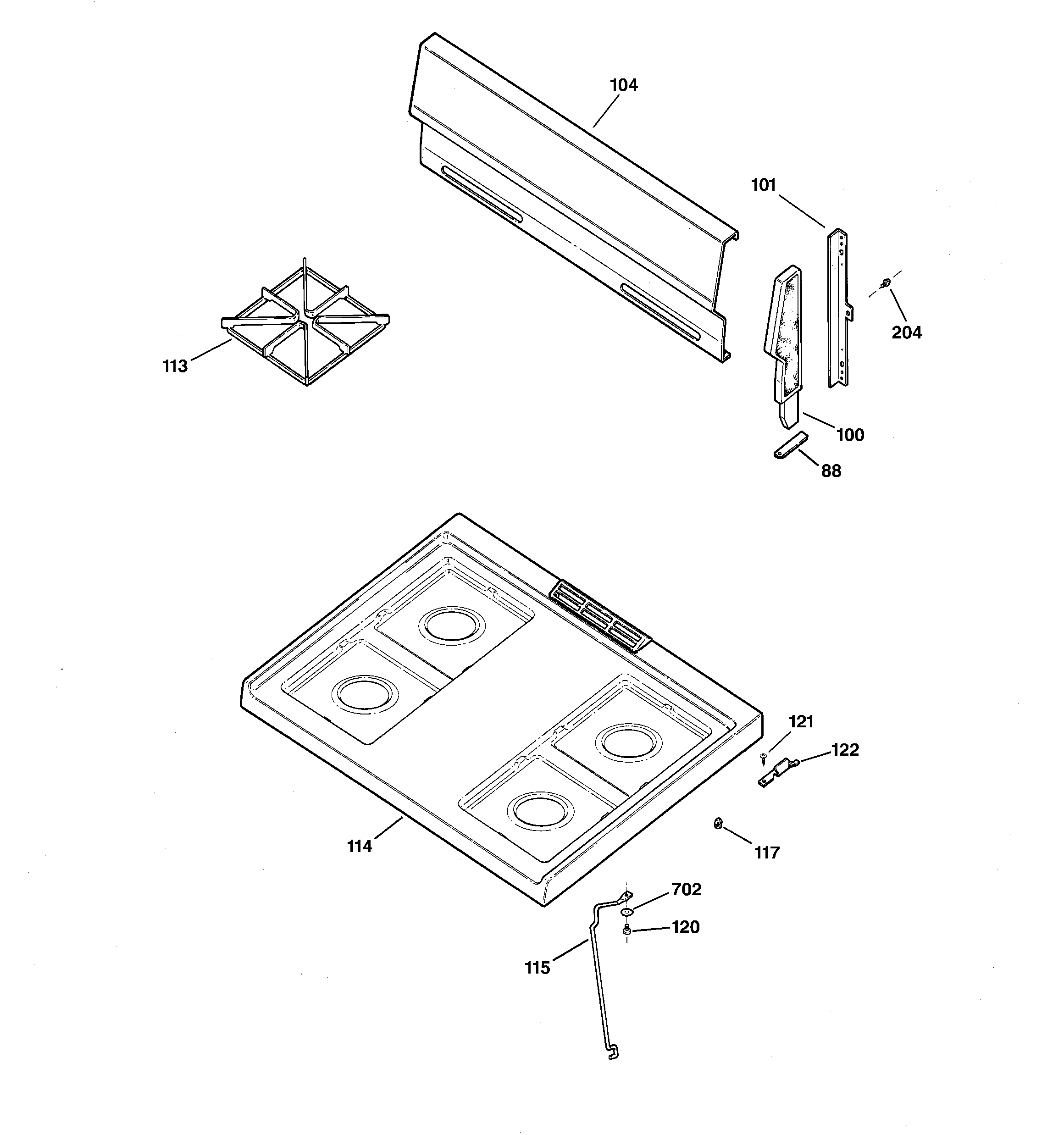 CONTROL PANEL & COOKTOP