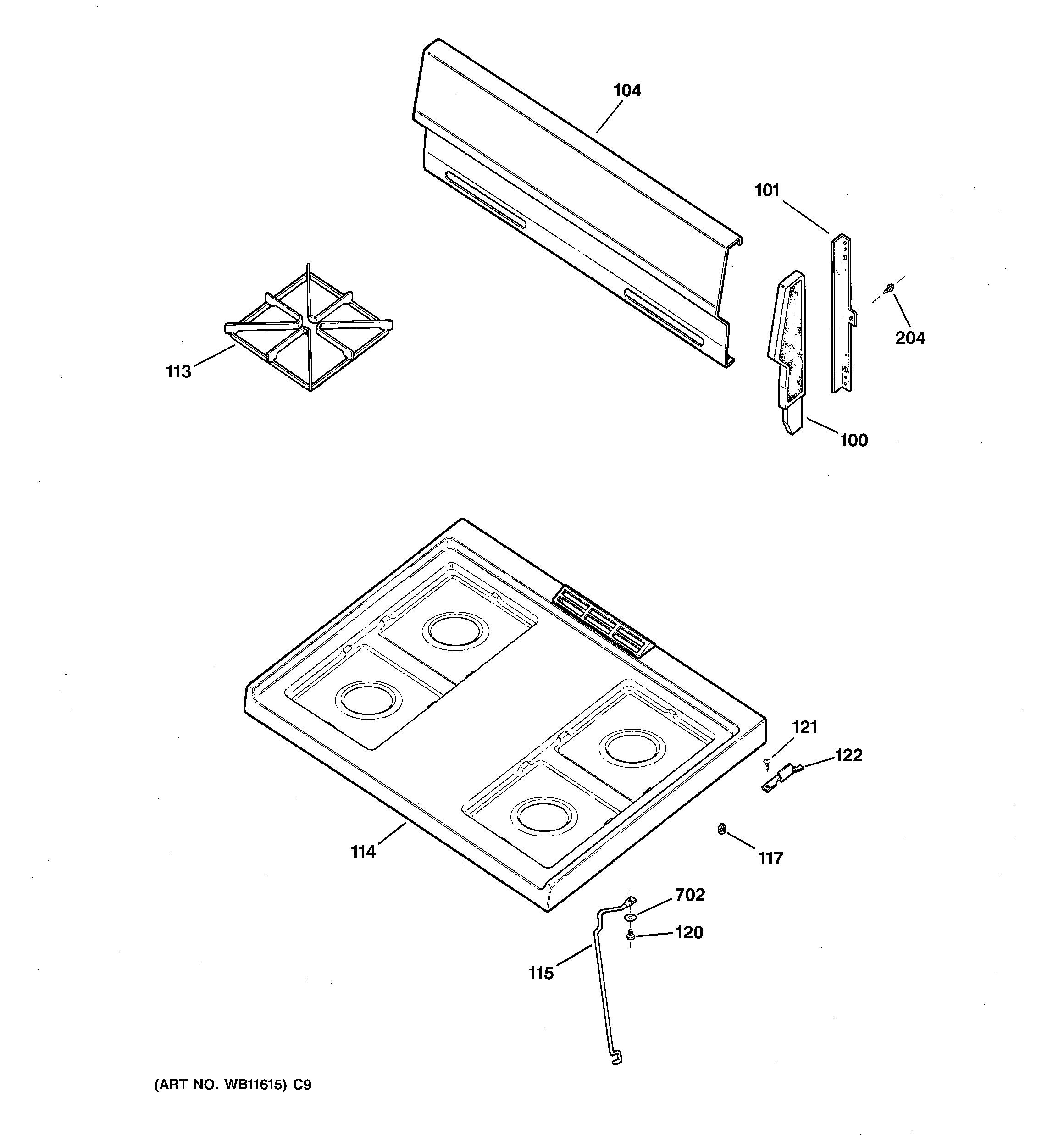 CONTROL PANEL & COOKTOP