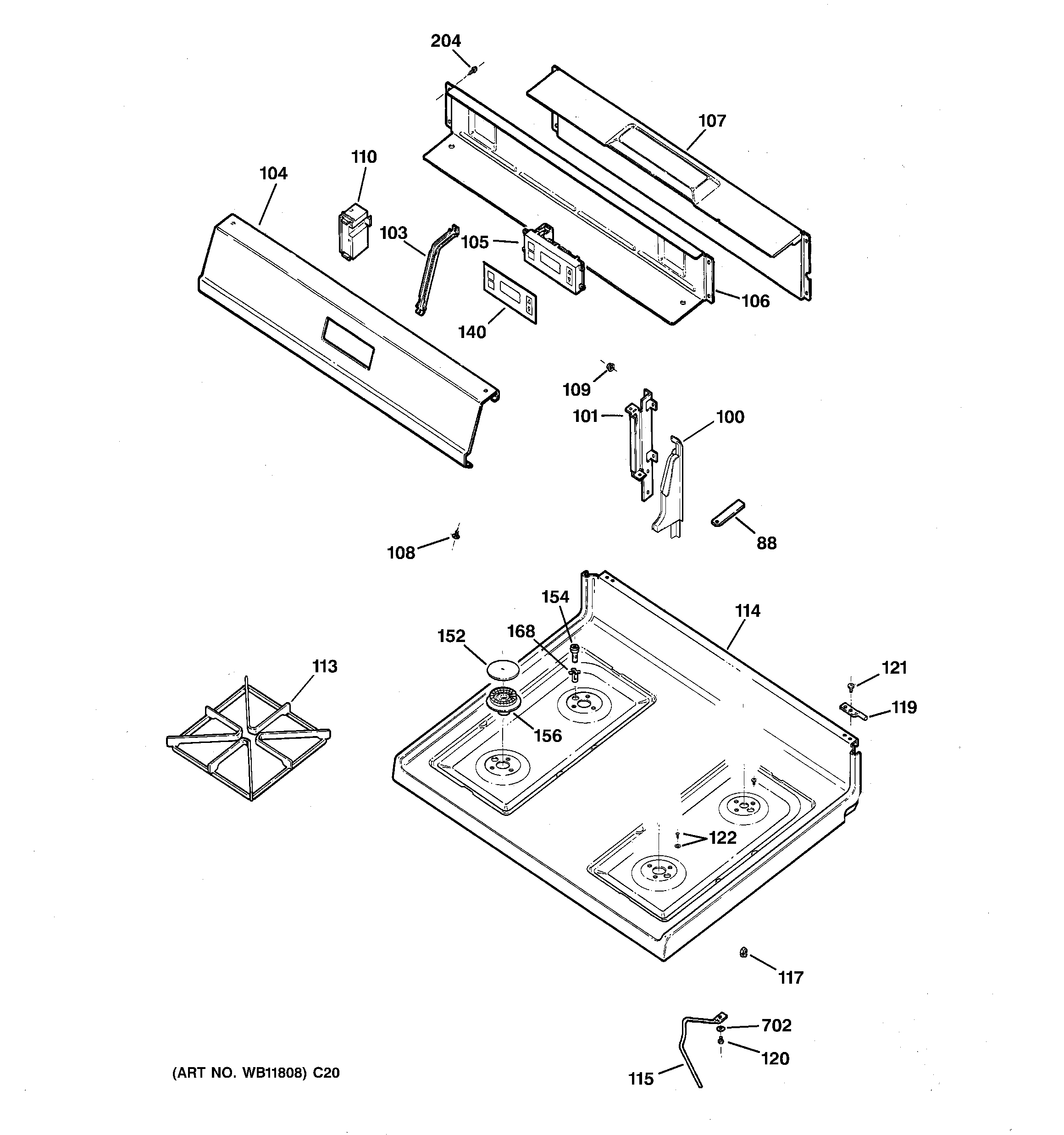 CONTROL PANEL & COOKTOP