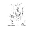 GE WCSR2090D7WW suspension, pump & drive components diagram