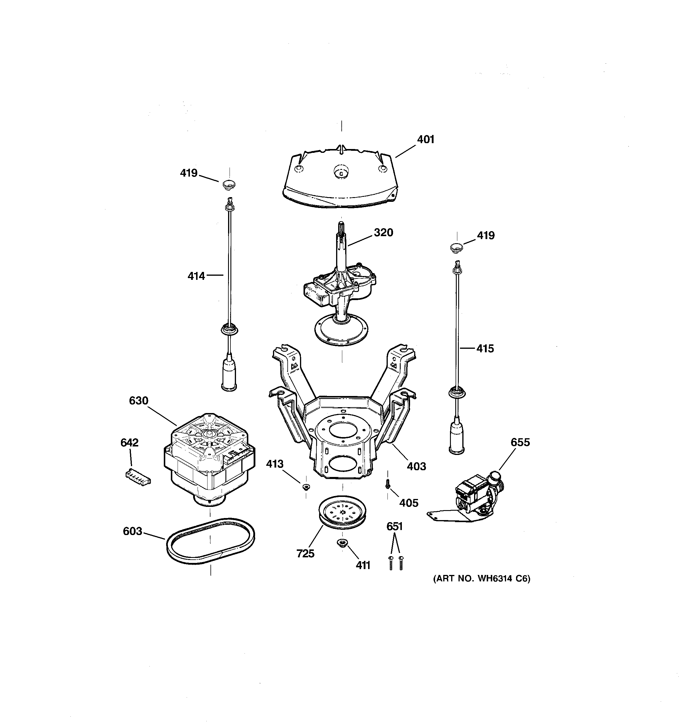 Suspension, pump & drive components