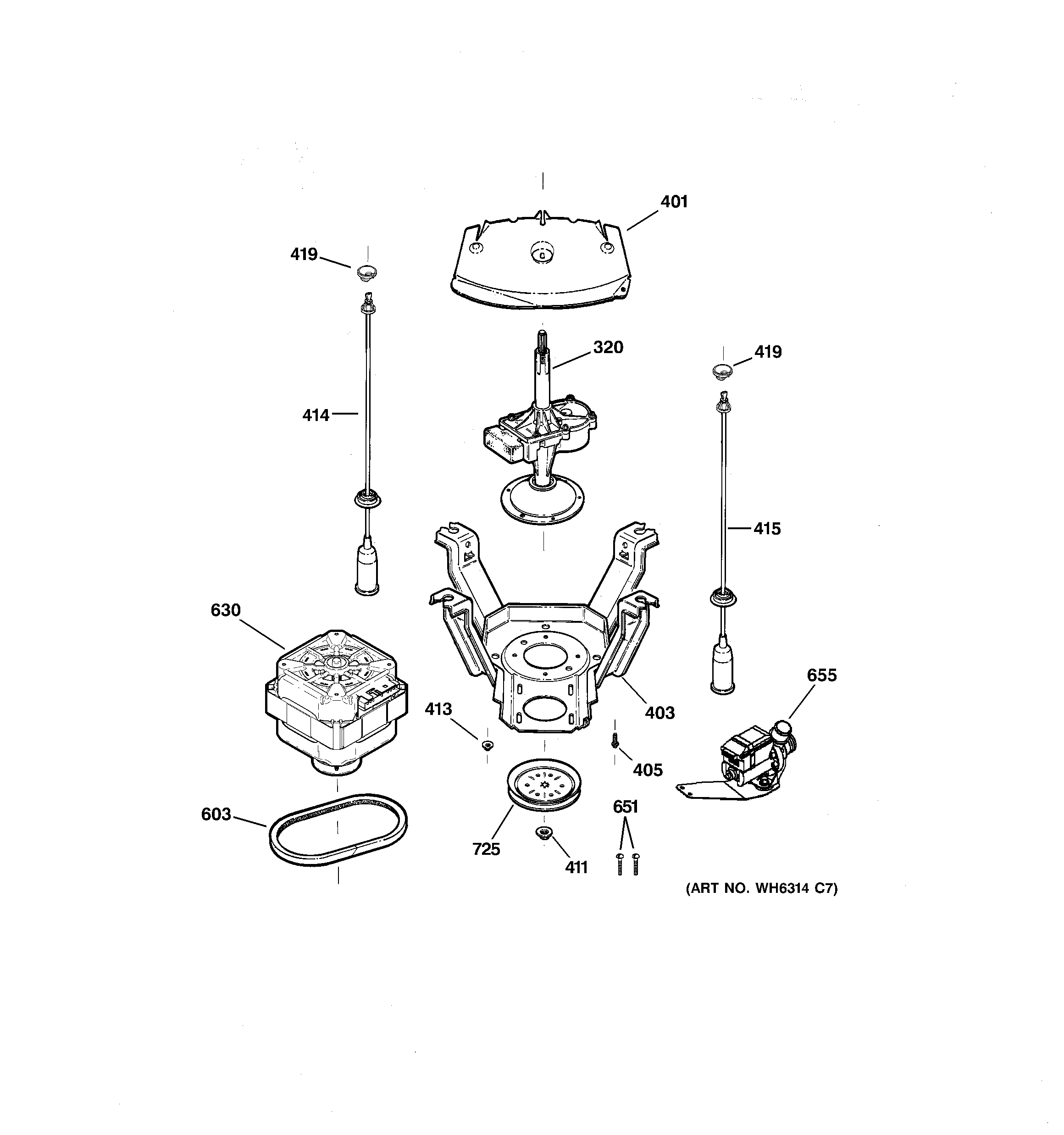 Suspension, pump & drive components