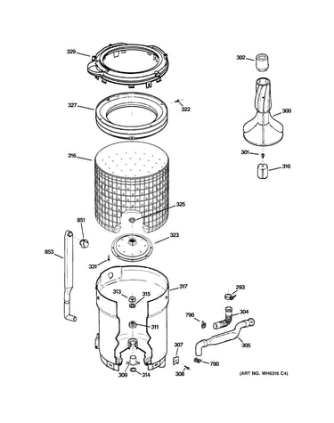 Tub, basket & agitator